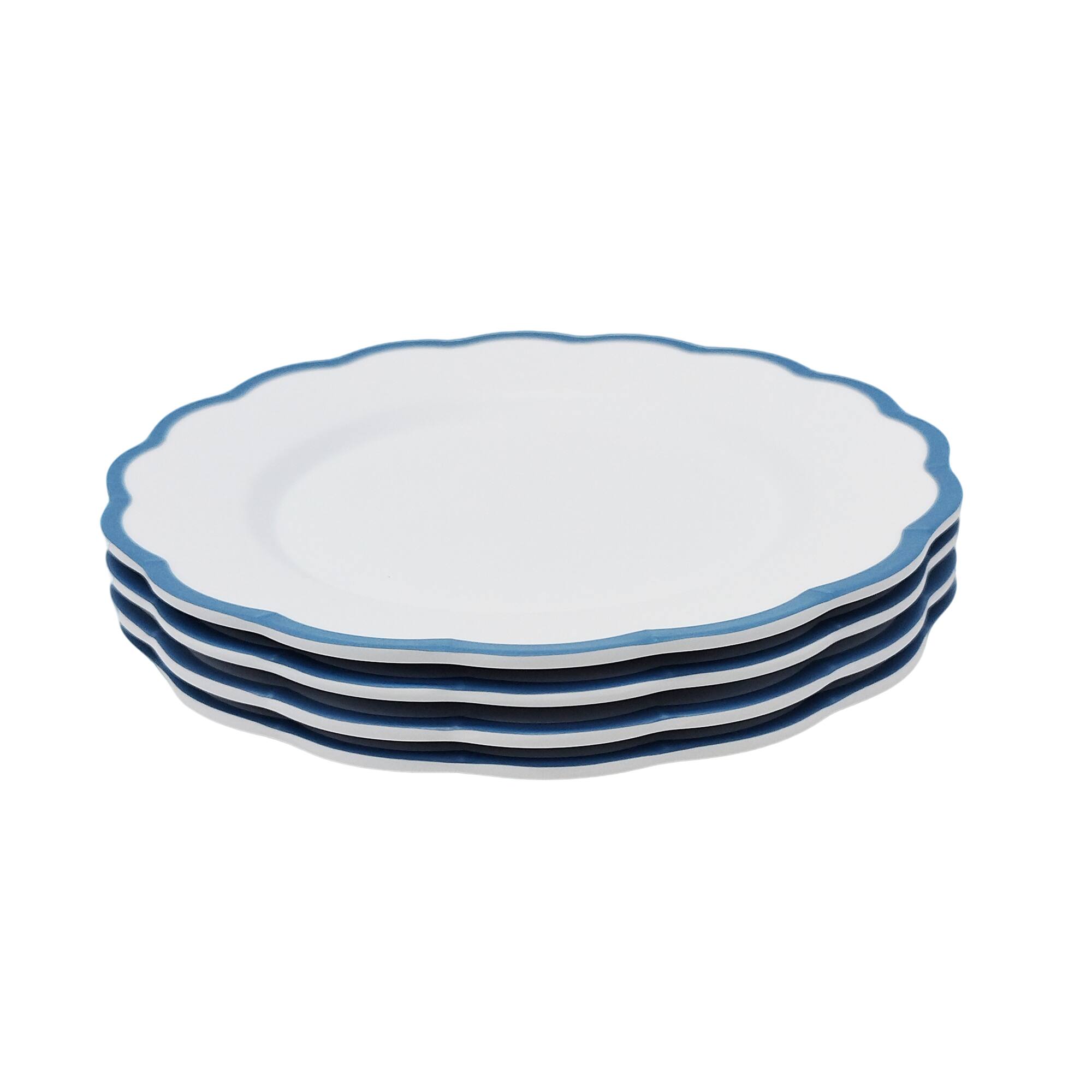 7.5" Blue Rim Melamine Snack Plates, 4ct. by Celebrate It™